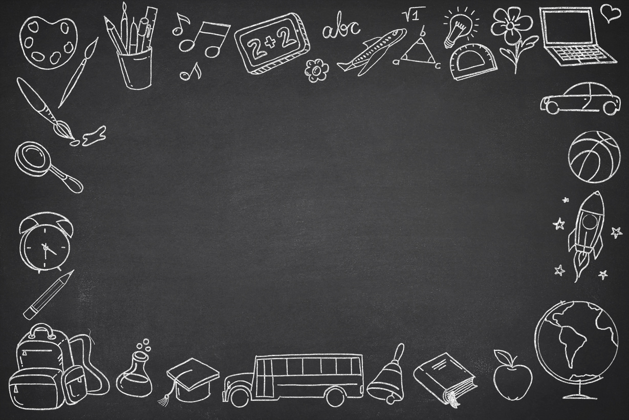 Chalkboard with School Symbols
